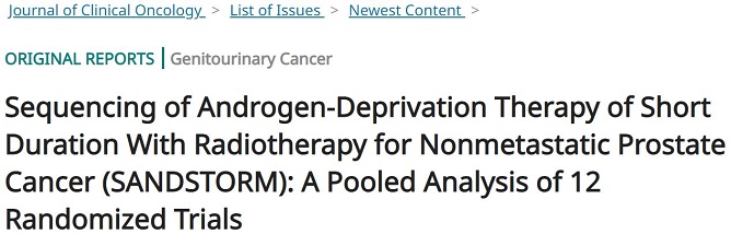 J Clin Oncol：非转移性前列腺癌放疗+短期雄激素剥夺疗法的最佳顺序
