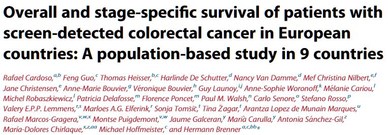 Lancet Regional Health：通过筛查检出的结直肠癌患者的生存率