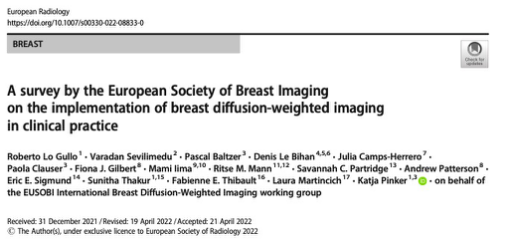 European Radiology：乳腺MR扩散加权成像价值究竟有多大？