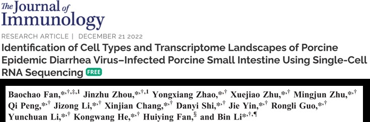 猪冠状病毒感染肠道的免疫学研究方面取得重要进展